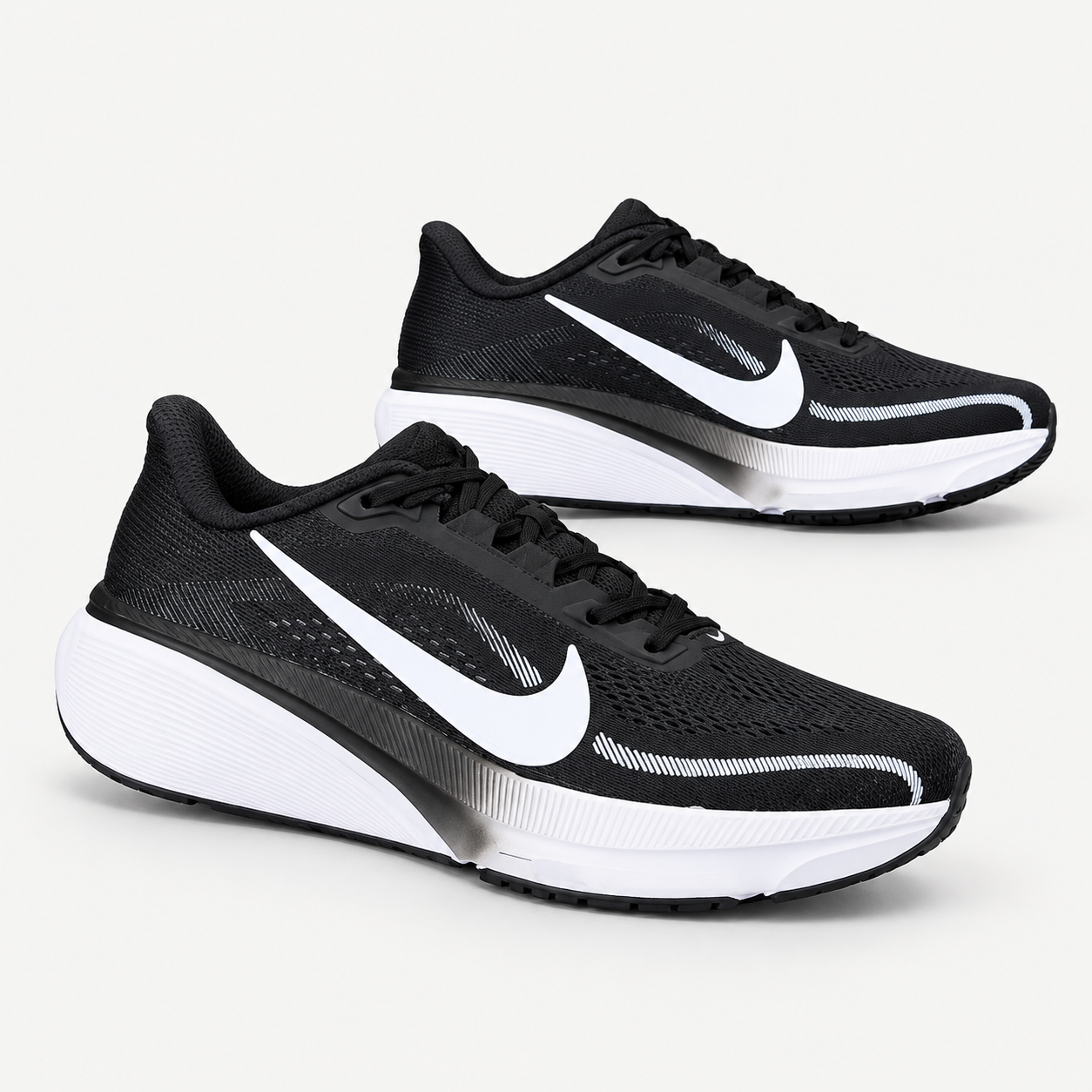 Tenis running negro y blanco